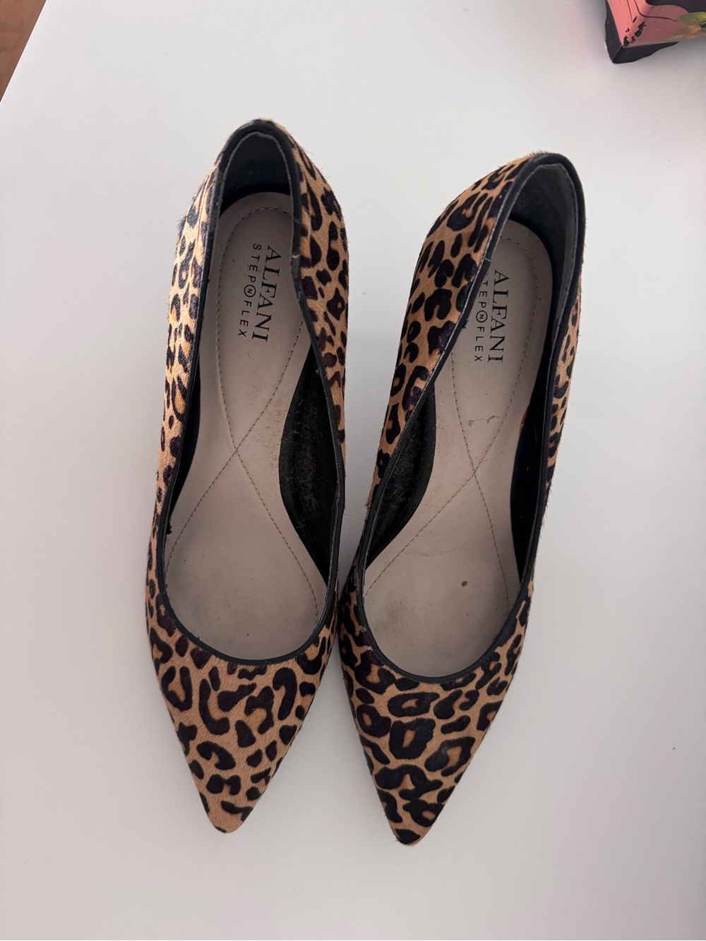 Alfani Leopard Print Pointed-Toe Heels - Tan & Black